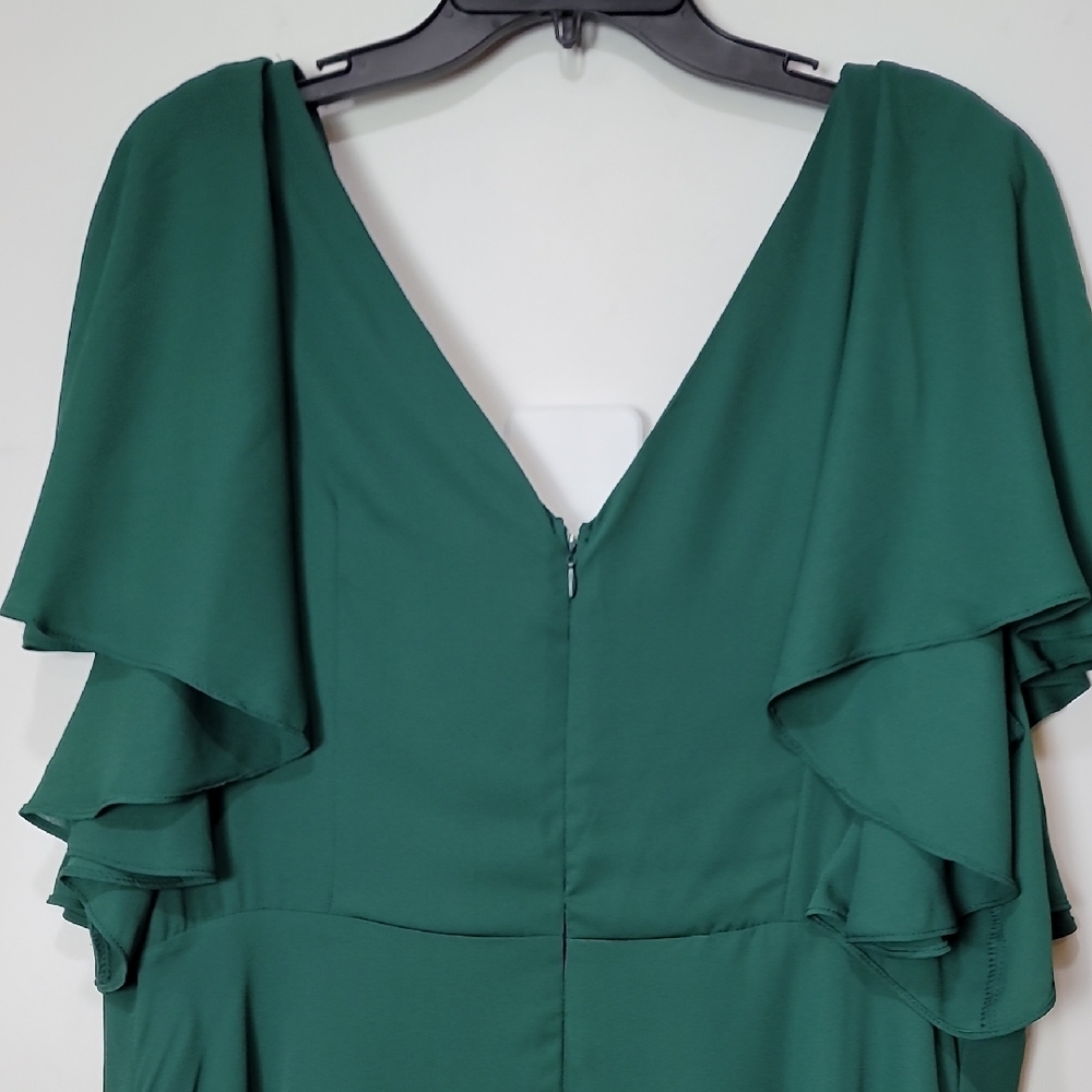 SHEIN Green Mini Sundress with Ruffled Flutter Sleeves - Picture 10 of 12